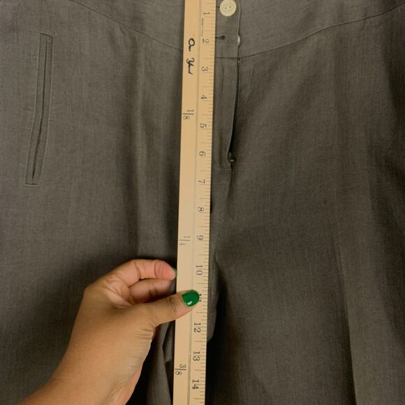 J. Jill 100% Linen Straight Leg Dress Pants Size 10T Taupe Neutral Staple Career - Picture 5 of 9